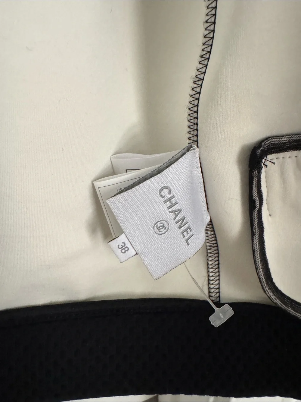 Chanel 07P Silver Metallic Black Cropped Zip Jacket - Mesh Trim Jacket